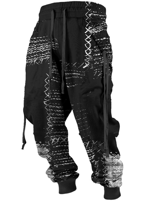  Bloc Culoare Casual Bărbați Imprimare 3D Pantaloni Sport Joggeri Pantaloni În aer liber Stradă Casul / Zilnic Poliester Negru Bleumarin Maro S M L Talie medie Elasticitate Pantaloni