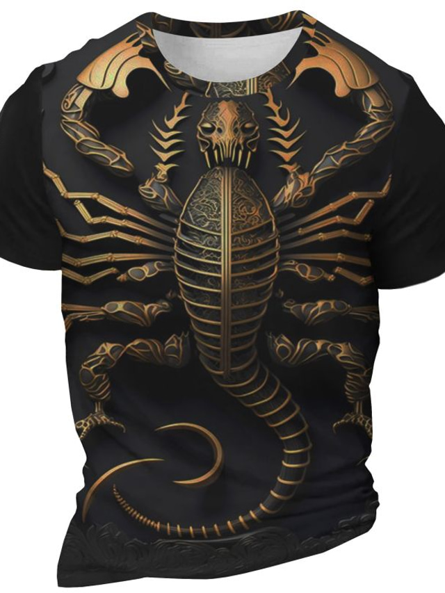  Graphic Scorpion Daily Designer Retro Vintage Men's 3D Print T shirt Tee Sports Outdoor Holiday Going out T shirt Purple Brown Gray Short Sleeve Crew Neck Shirt Spring & Summer Clothing Apparel S M L