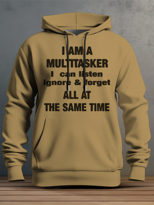  Grafisch Brief Voor heren Modieus 3D-afdrukken Trui met capuchon Buitensporten Feestdagen Vakantie Hoodies Zwart Wit Lange mouw Capuchon Afdrukken Voorvak Lente & Herfst Ontwerper Sweatshirt met