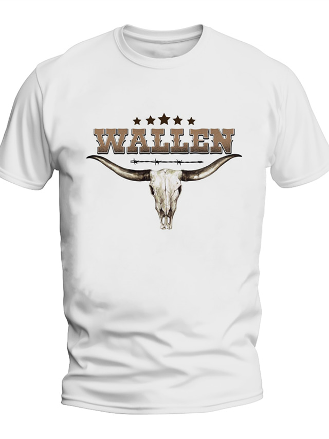  Westers Cowboy Zwart Wit Rood T-shirt Voor heren Grafisch Katoenmix Shirt Sport Klassiek Overhemd Korte mouw Comfortabel T-shirt Buitensporten Feestdagen Zomer Modeontwerper kleding S M L XL XXL XXXL