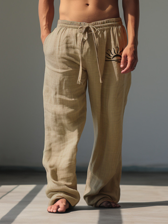  Hombre Casual Graphic Sol Pantalones Media cintura Ropa Cotidiana Vacaciones Noche Primavera Otoño Ajuste regular