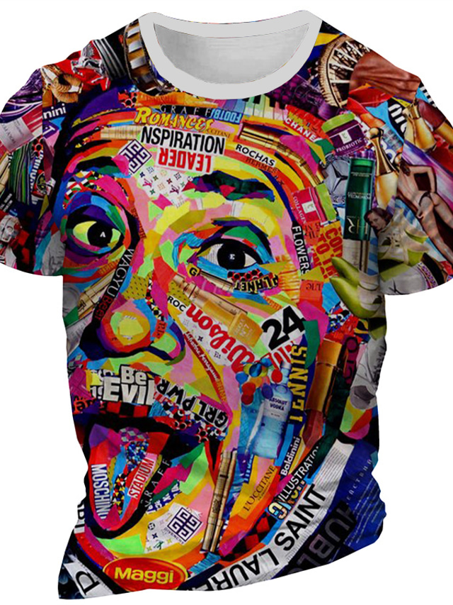  Carnival Graphic Daily Designer Retro Vintage Men's 3D Print T shirt Tee Sports Outdoor Holiday Going out T shirt Blue Red & White Purple Short Sleeve Crew Neck Shirt Spring & Summer Clothing