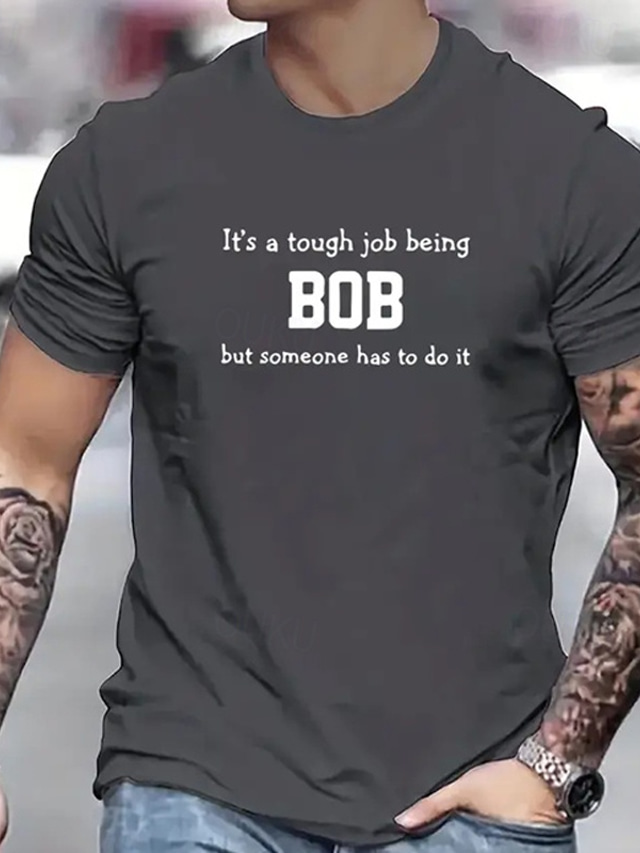  Bărbați Scrisă Tricou Tee Top Bumbac Manșon scurt Grafic Cămaşă Negru Alb Roșu-aprins Tricou confortabil Sport exterior Concediu Îmbrăcăminte de designer de modă