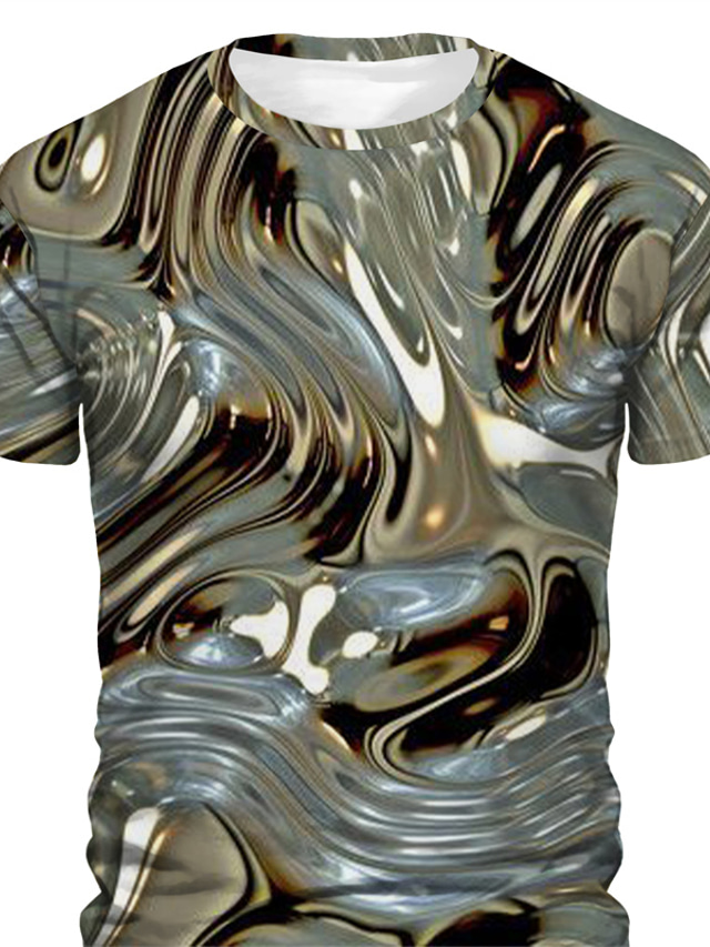  Graphic Abstract Daily Designer Casual Men's 3D Print T shirt Tee Sports Outdoor Holiday Going out T shirt Blue Purple Brown Short Sleeve Crew Neck Shirt Spring & Summer Clothing Apparel S M L XL 2XL