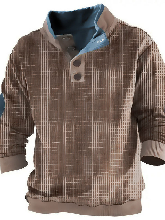  Męskie Bluza dresowa Brązowy Stójka Równina Niejednolita całość Kolorowy blok Sport i turystyka Codzienny Święto Moda miejska Podstawowy Codzienny Wiosna i jesień Odzież Bluzy z kapturem Bluzy