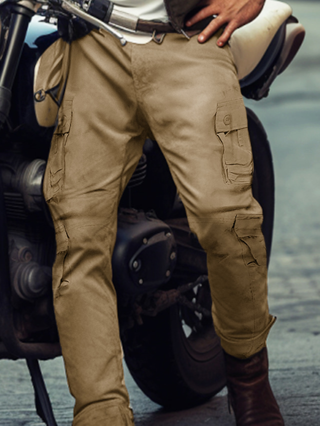  Bărbați Pantaloni Cargo Jogger Pantaloni Buton Multi Buzunare Simplu Purtabil Casual Zilnic Concediu Sport Modă Negru Maro
