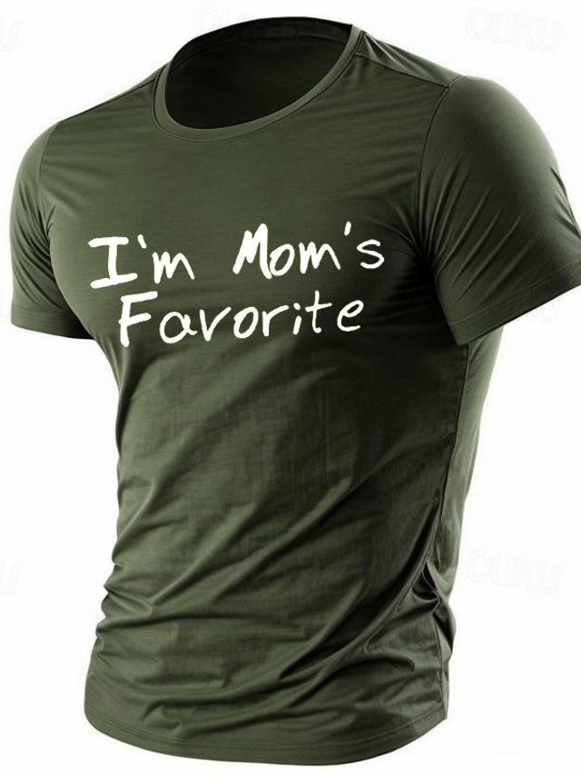  jeg er mors favorit grafisk bomulds t-shirt til mænd sport klassisk skjorte korte ærmer behagelig t-shirt sport udendørs ferie sommer mode designer tøj