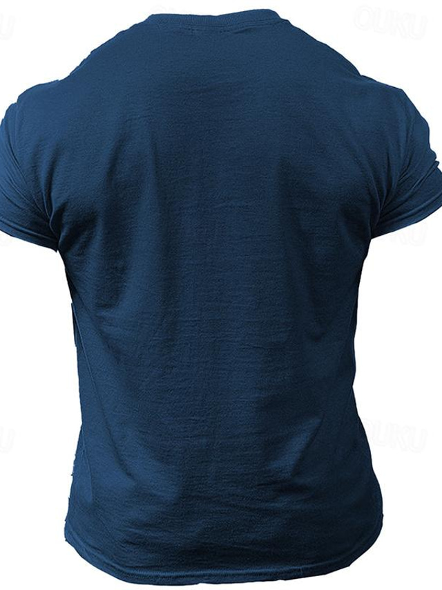  Gráfico Bandeira americana Retro Vintage Casual Estilo de rua Homens Impressão 3D Camiseta Esportes Feriado Para Noite Camiseta Preto Azul Marinha Verde Tropa Manga Curta Gola Redonda Camisa
