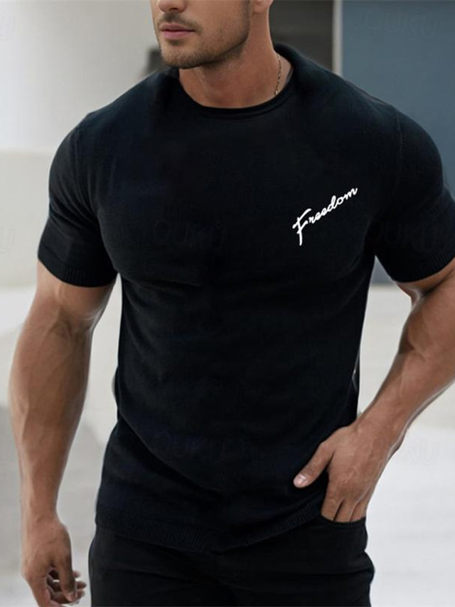  mænds 100% bomuld gratis t-shirt grafisk tee-top skjorte mode klassisk skjorte sort hvid korte ærmer behagelig tee street ferie sommer mode designer tøj