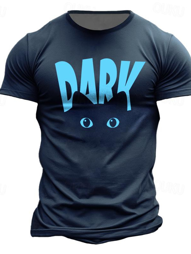  Herren Graphic Katze Dunkel T Shirt Kurzarm T-Shirt 3D-Druck Rundhalsausschnitt Hemd Täglich Designer Brautkleider schlicht Sports Outdoor Festtage Ausgehen Schwarz Marineblau Braun Frühling Sommer