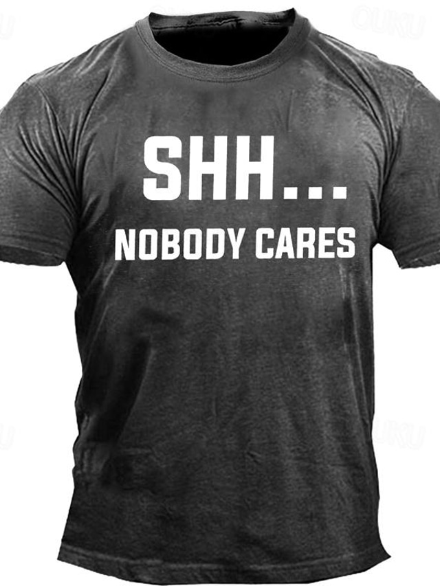  Nobody Cares Men's Street Style 3D Print T shirt Tee Sports Outdoor Holiday Going out T shirt Blue Army Green Dark Blue Short Sleeve Crew Neck Shirt Spring & Summer
