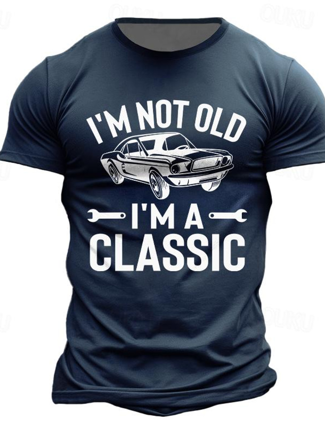  Car I'm Not Old Men's Street Style 3D Print T shirt Classic Casual Tee Sports Outdoor Holiday Going out T shirt Black Navy Blue Brown Short Sleeve Crew Neck Shirt Spring & Summer Clothing