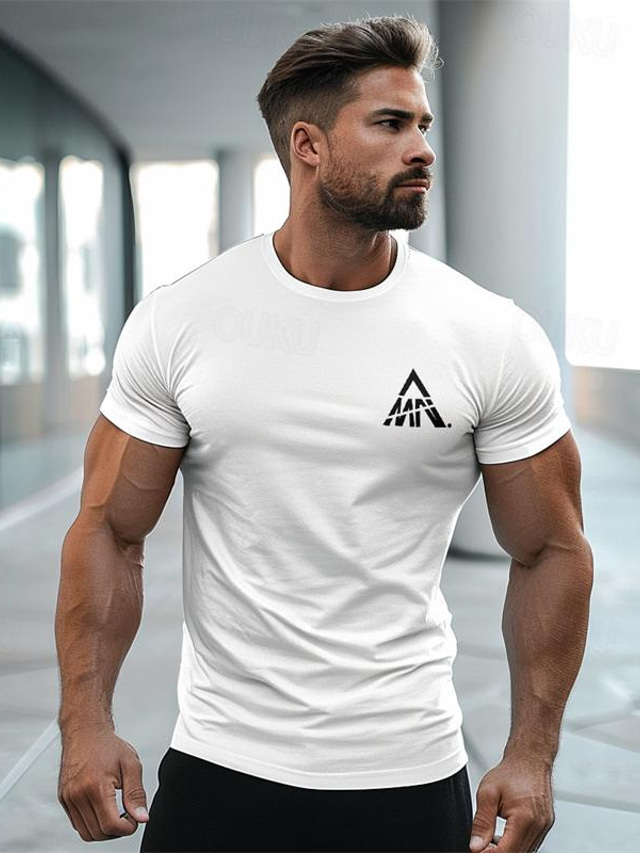  Men's Letter T shirt Short Sleeve Shirt 100% Cotton Short Sleeve Graphic Shirt White Navy Blue Gray Comfortable Tee Street Vacation Fashion Designer Clothing