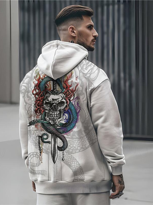  oldvanguard x sui tröjor i komfortfärg | skeleton snake punk gothic streetwear hoodie