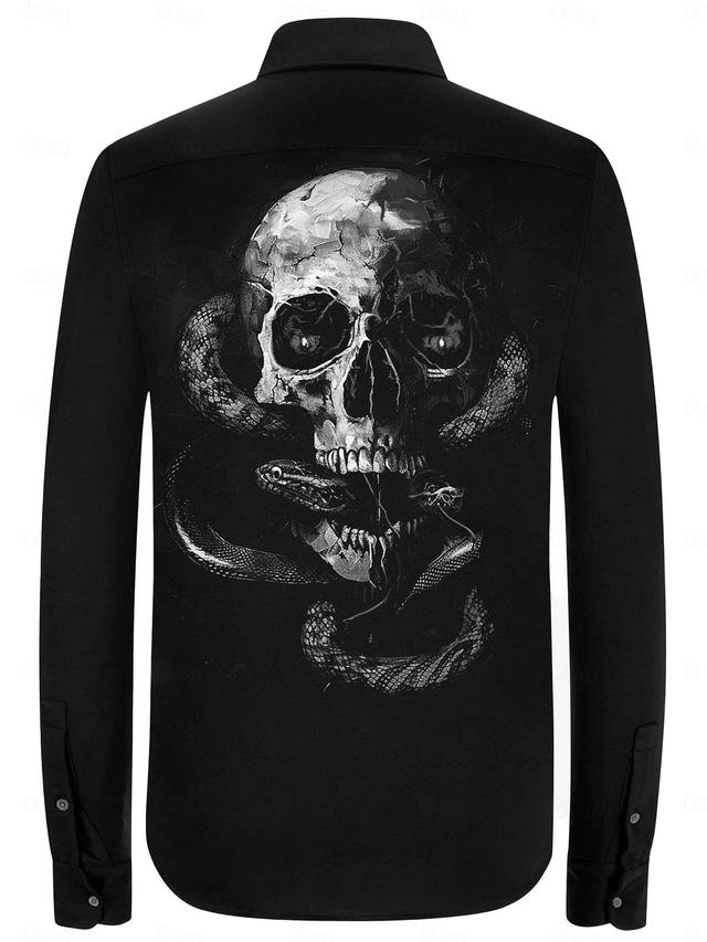  OldVanguard x Sui | Skull Snake Casual Dark Party Streetwear Vacation Shirt