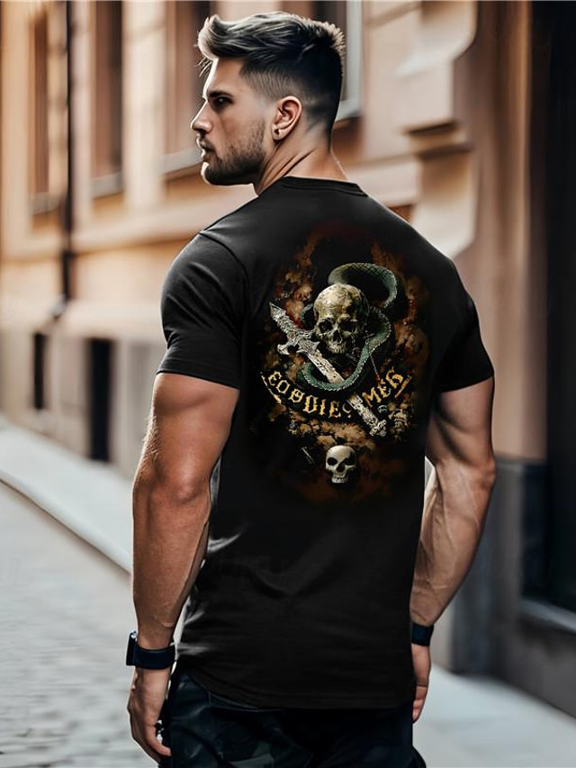  OldVanguard x Sui | Skull Snake Sword Punk Gothic 100% Cotton T-shirt