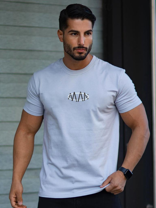  Men's Circle T shirt Tee Top 100% Cotton Short Sleeve Graphic Shirt White Navy Blue Blue Comfortable Tee Street Vacation Fashion Designer Clothing