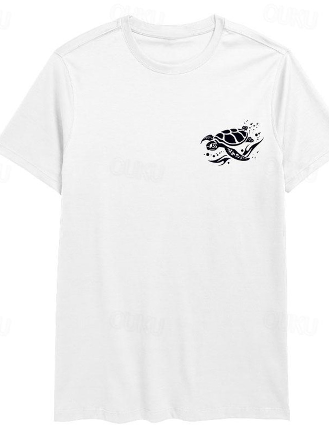  Carefree Interlude X Joshua Jo Men's Turtles Printed Vacation Short Sleeve T Shirts