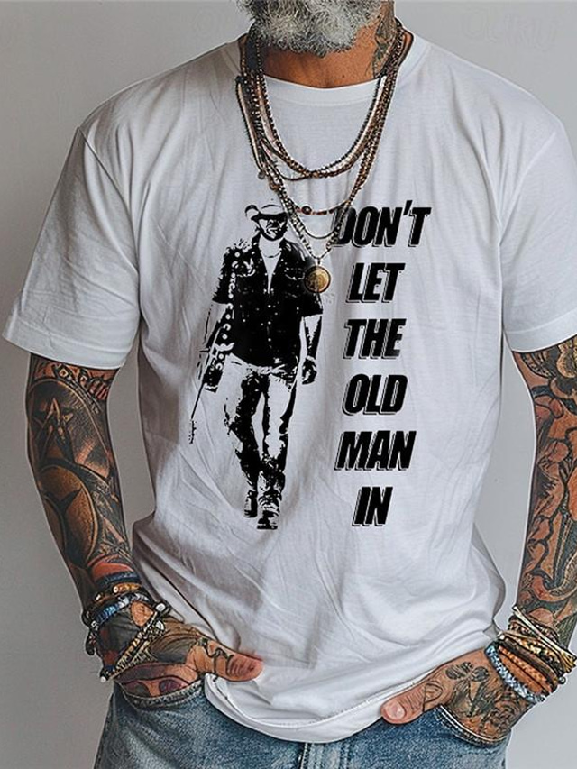  złoty rok x lis | Bawełniana koszulka z grafiką starego mężczyzny