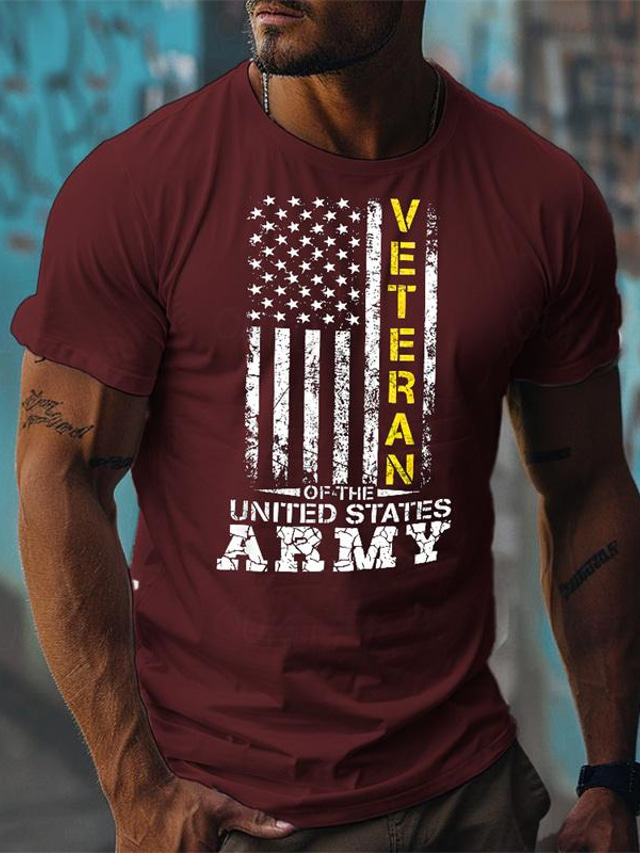  veteran of the United States armé svart röd armégrön t-shirt t-shirt herr grafisk t-shirt 100 % bomull sport klassisk skjorta kortärmad bekväm t-shirt gata semester sommar modedesigner