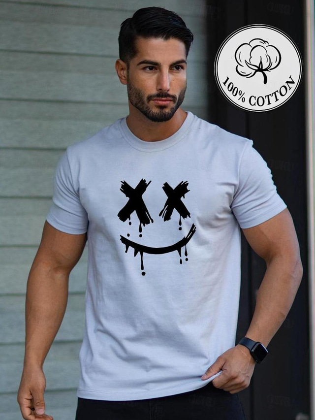  camiseta gráfica masculina preto branco azul camiseta top 100% algodão camisa clássica da moda manga curta confortável camiseta férias de rua roupas de grife de moda de verão
