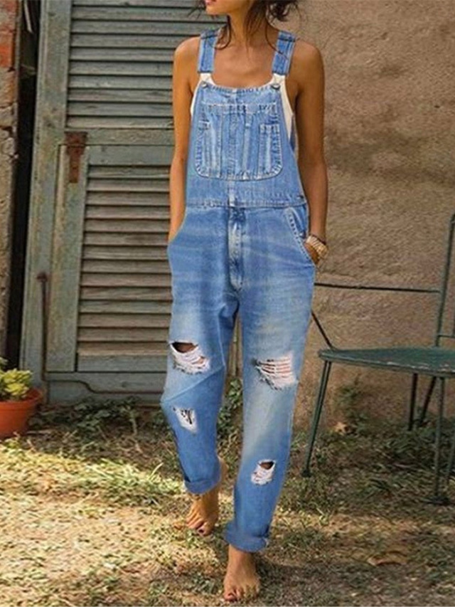 Salopette Femme été Fluide - Sans Manches, Bretelles, Jambe Large, Imprimé Boho, Coton, Pour Plage, Décontracté