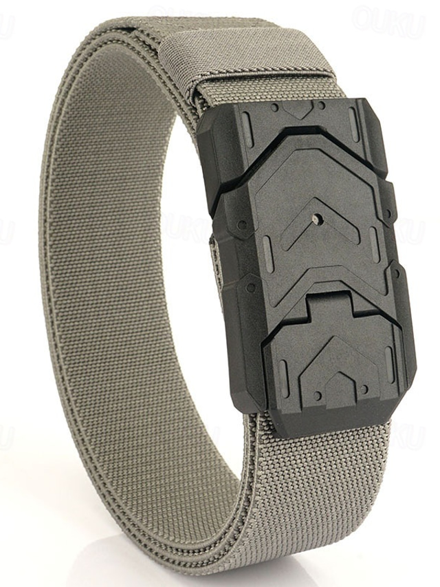  Men's Tactical Belt Magnetic Buckle Belt Waist Belt Black Royal Blue Nylon Durable Adjustable Plain Outdoor Daily