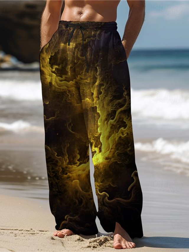  Herren Hawaiianisch 3D-Druck Hosen Hose 3D-Druck Hose mit geradem Bein Mittlere Taillenlinie Elastischer Kordelzug in der Taille Outdoor Strasse Festtage Sommer Frühling Herbst entspannte Passform