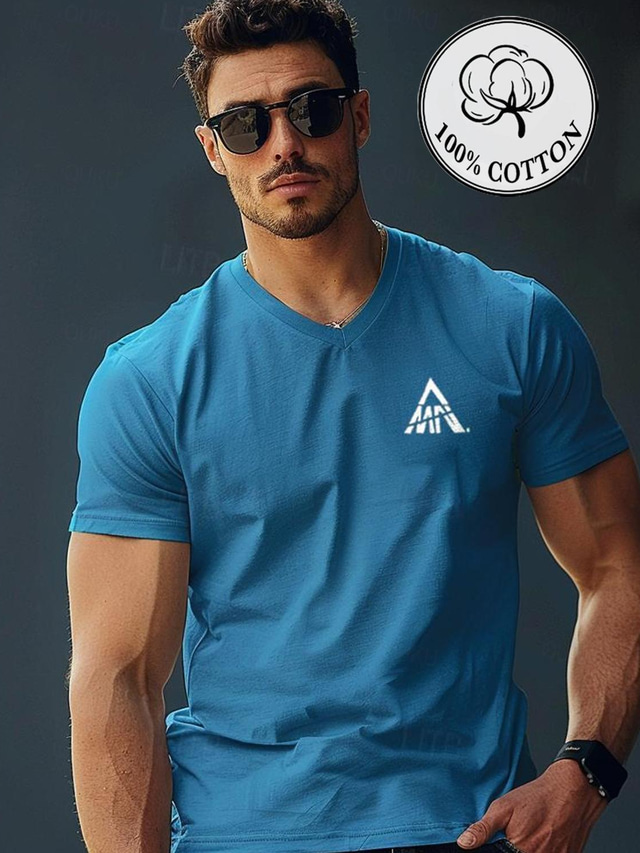  Herren-T-Shirt aus 100 % Baumwolle mit Buchstaben, weiß, blau, grau, T-Shirt, Top, modisch, klassisch, kurzärmlig, bequemes T-Shirt, Street-Style, Urlaub, Sommermode, Designer-Kleidung