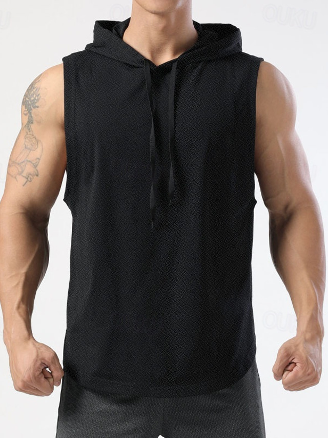  Homme Débardeur Top Maillot de Corps T-shirt sans manches Plein Capuche Plein Air Vacances Sans Manches Vêtement Tenue Mode Design basique