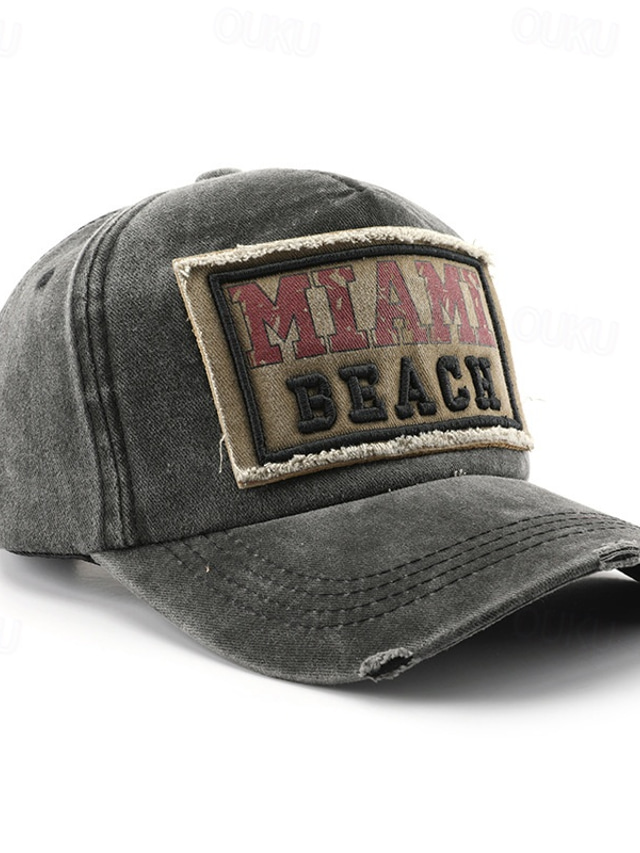  Men's Baseball Cap Sun Hat Trucker Hat Black Yellow Cotton Embroidered Fashion Casual Street Daily Letter Adjustable Sunscreen Breathable