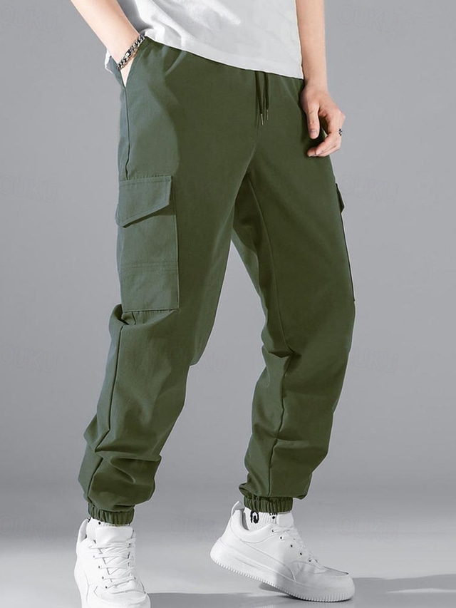 Pantalon Cargo De Travail Homme - Tissu épais, Taille élastique, Multi-poches, Coupe Décontractée, Pour Outdoor, Quotidien - 11