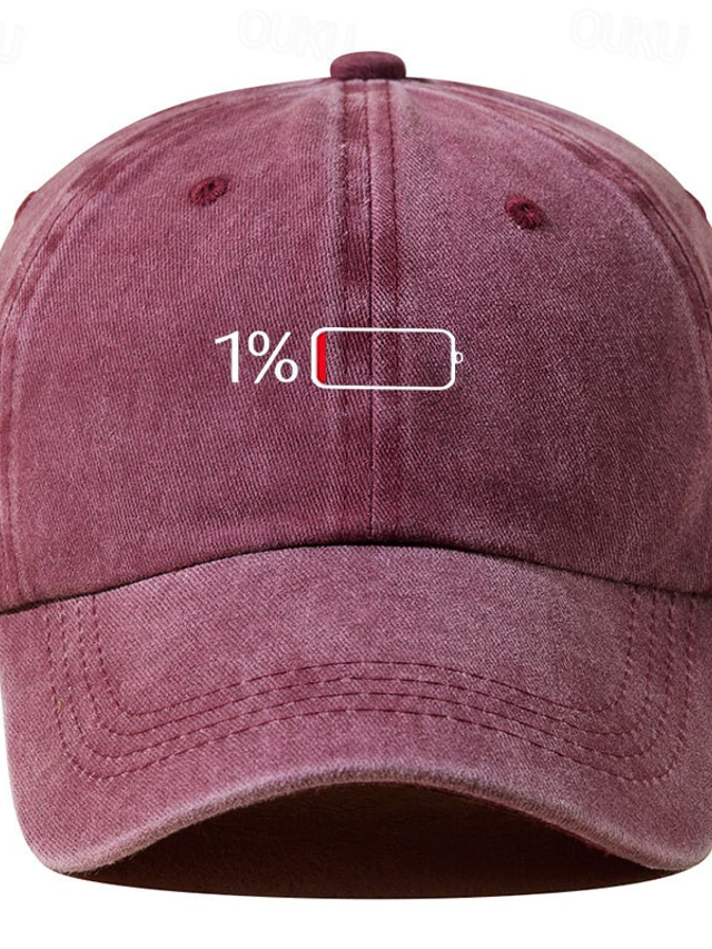  Men's Baseball Cap Sun Hat Trucker Hat Black Wine Polyester Fashion Casual Street Daily Letter Adjustable Sunscreen Breathable