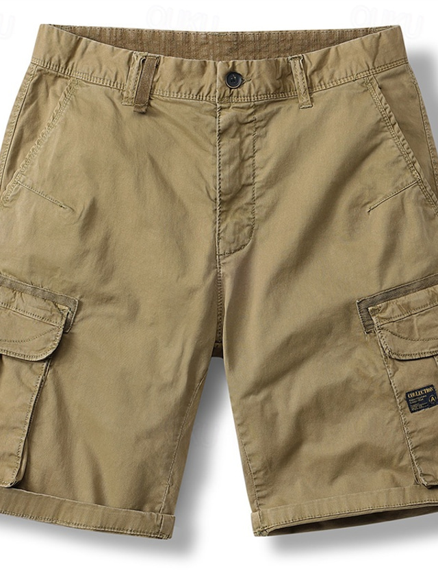 Homme Short tactique Short Cargo Short Boutons Multi poche Plein Vestimentaire Court Extérieur