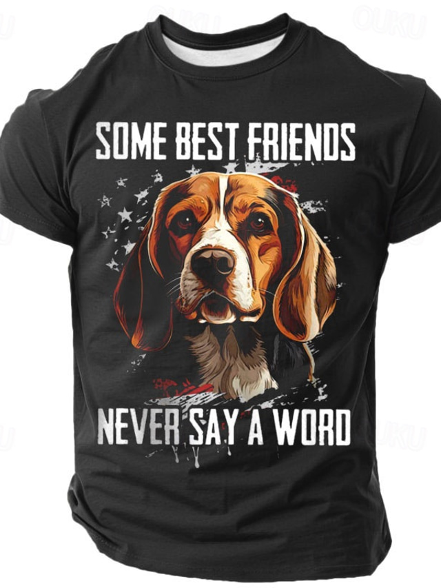  Per uomo Con cagnolino maglietta Manica corta maglietta Stampa 3D Girocollo Camicia Retrò vintage Informale Stile di strada Sportivo Per eventi Per uscire Nero 1 Nero 3 Nero 2 Primavera estate