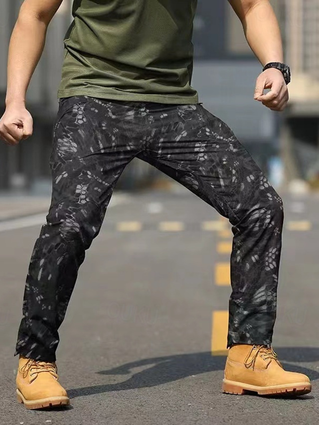 Rivccku Tactique Pantalon de Travail Homme Pantalon Cargo Battle Trekking Chasse Randonnée Camping Treillis Cargo Travail Pantalon Multi-Poches Pantalon de Plein