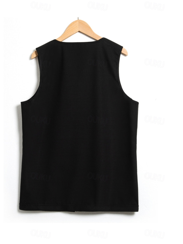 Men's Tank Top Vest Top Undershirt Sleeveless Shirt Plain V Neck