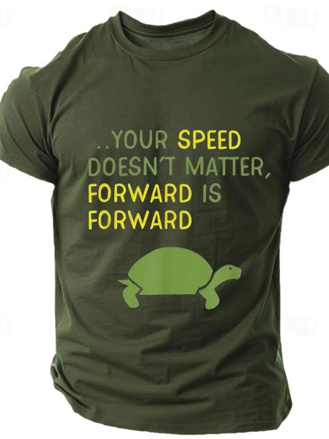  Men's Letter Printed Funny Turtle T Shirt Tee Top 100% Cotton Short Sleeve Graphic Shirt Black Army Green Dark Blue Comfortable Tee Street Sports Outdoor Fashion Designer Clothing