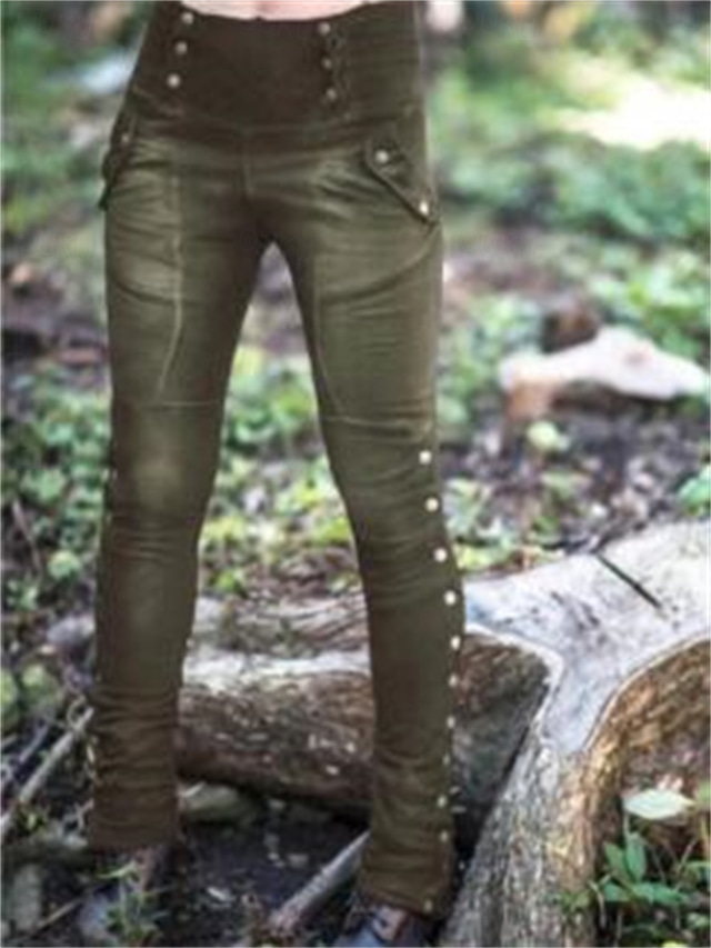  Women's Normal Tights Leggings Fashion Ankle-Length Mid Waist Plain Side Pockets Comfort Micro-elastic Halloween Casual Weekend Black Blue Khaki Gray Slim
