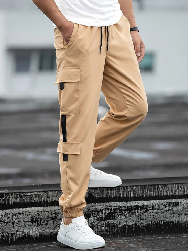 Pantalon Cargo Homme Multi-poches Avec Doublure Polaire - Coupe Large, élastique, Pour Sport, VTT, Pêche, Hiver