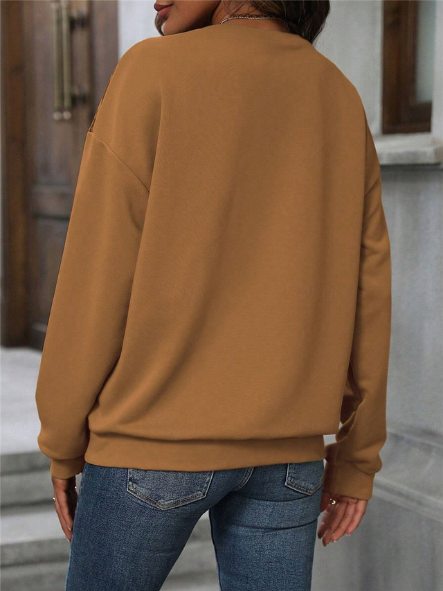  dam sweatshirt tribal street dailywear tryck vintage etnisk casual crew neck långärmad mikroelastisk höst vinter comfrt andas mjukt tyg