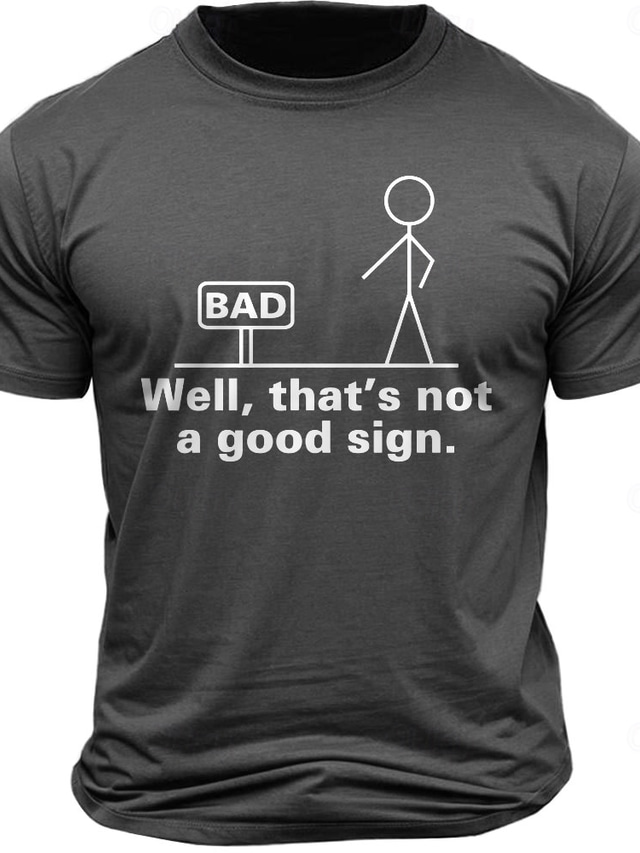  Men's Letter Printed Funny T Shirt Tee Top 100% Cotton Short Sleeve Graphic Shirt Black Dark Grey Army Green Comfortable Tee Street Sports Outdoor Fashion Designer Clothing
