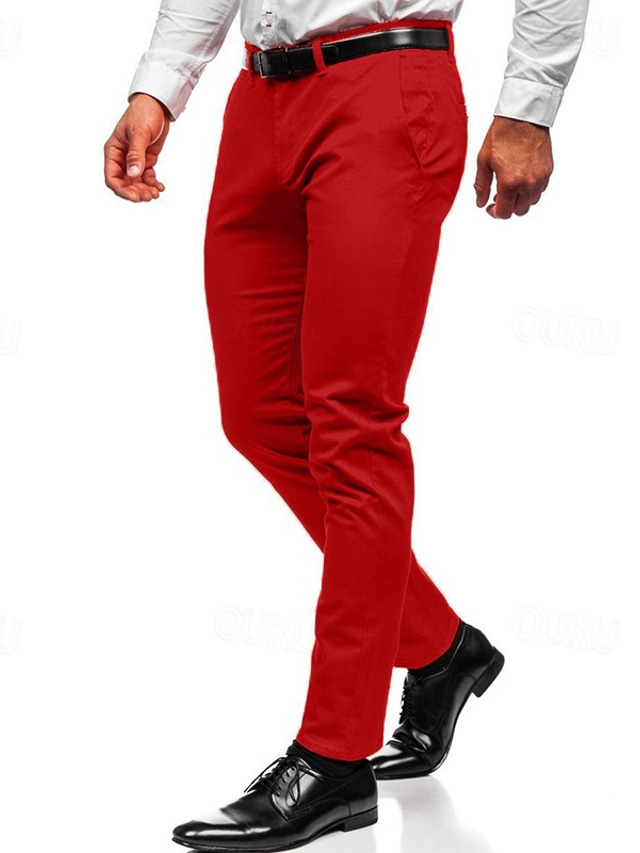  Voor heren Broek Chinese Chino broek Zak Effen Comfort Ademend Buiten Dagelijks Uitgaan Modieus Casual Zwart Wit