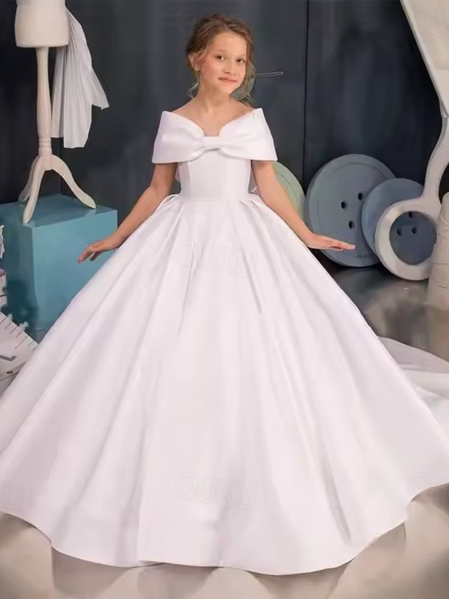  Ball Gown Knee Length Flower Girl Dress Quinceanera Frozen Elsa Girls Cute Prom Dress Tulle with Ruched Royal Style Tutu Fit 3-16 Years