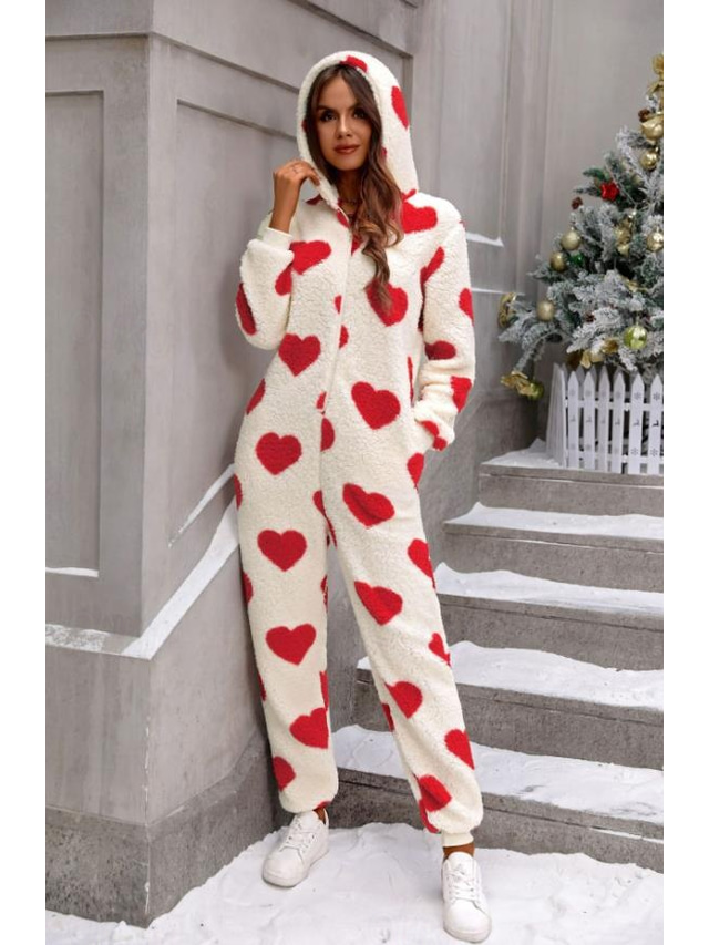  Women's Loungewear Heart Comfort Soft Home Breathable Crew Neck Long Sleeve Cardigan Pant Fall Winter Home Outfits
