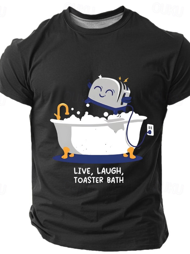  Men's Funny T shirt Short Sleeve T shirt 3D Print Crew Neck Shirt Fashion Athleisure Street Sports Outdoor Black Dark Green Dark Blue Summer Spring Clothing Apparel S M L XL XXL XXXL