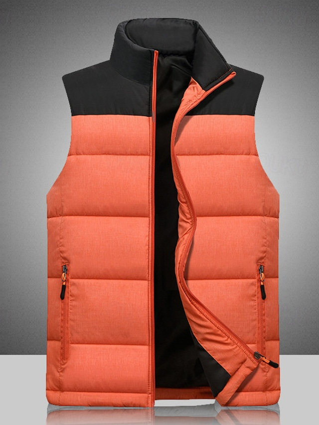  Per uomo Gilet imbottito Gilet Gilet trapuntato Giornaliero Appuntamento Da mare Di tendenza Informale Autunno inverno Tasca con cerniera Poliestere Tenere al caldo Comodo Color Block Cerniera