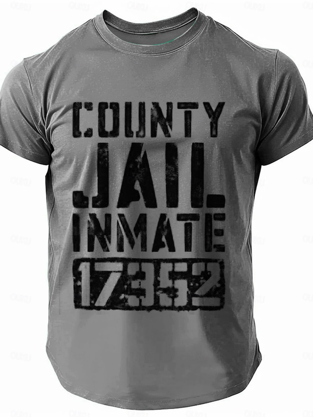  Men's Text T Shirt Short Sleeve T shirt 3D Print Crew Neck Shirt Fashion Athleisure Street Sports Outdoor Daily Black Orange Gray Summer Spring Clothing Apparel S M L XL XXL XXXL