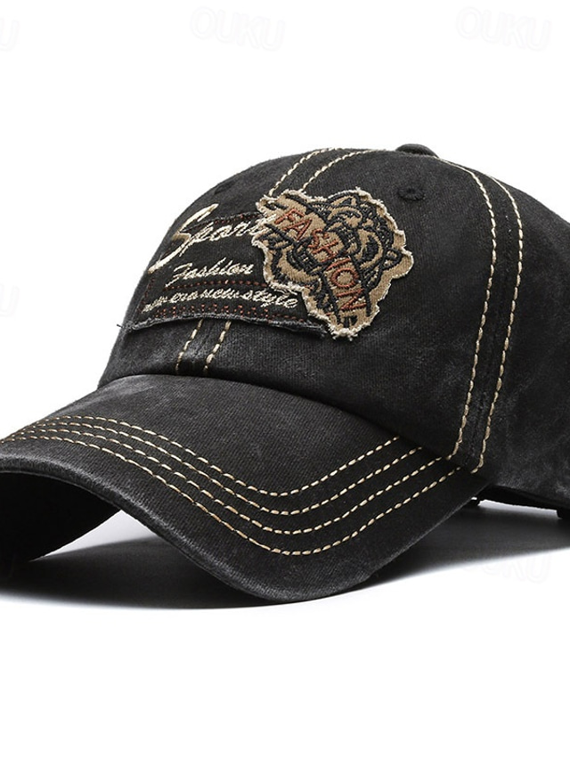  Men's Baseball Cap Sun Hat Cowboy Hat Black Red Cotton Vintage Style Fashion Daily Theme Party Quotes & Sayings Sunscreen