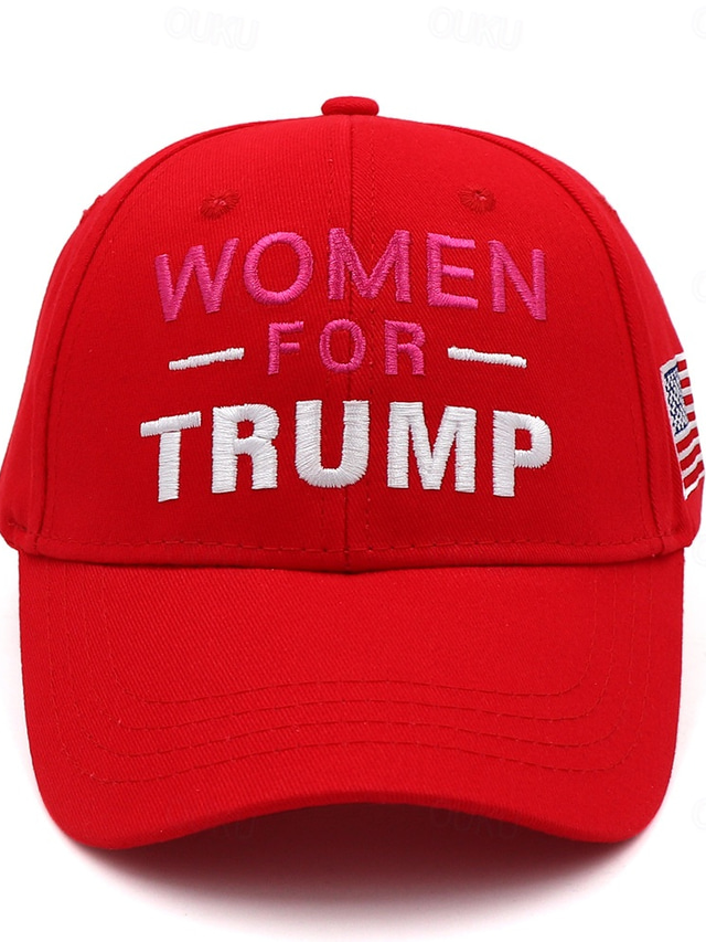  Unisex Trump Hat WOMEN FOR TRUMP Baseball Cap Sun Hat Red Cotton Polyester Adjustable Fashion Daily Wear Festival Embroidered Casual / Daily